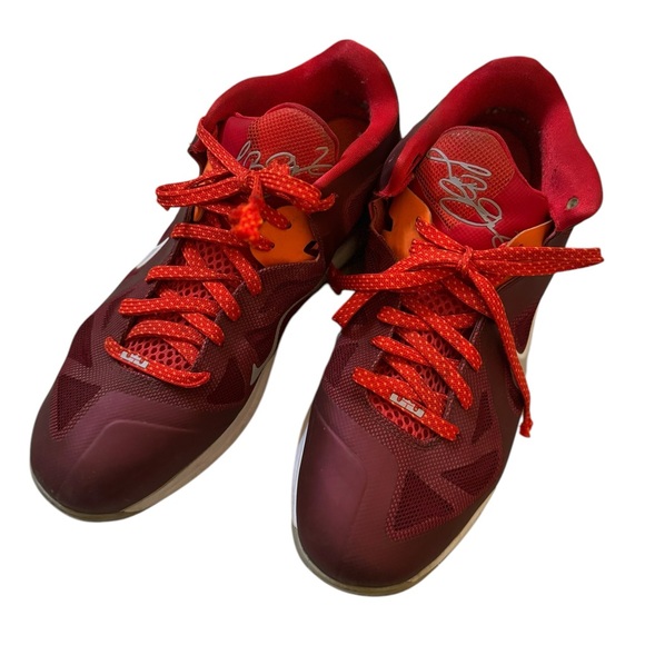 NIKE LeBron Low Cherry MENS 14 Basketball Shoes 510811-600 FAST SHIPPING - Picture 5 of 8
